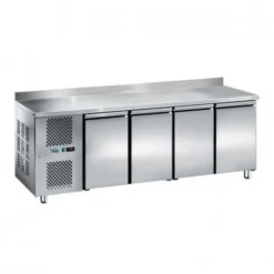Table Réfrigérée Positive 4 Portes Groupe à Gauche - Avec Dosseret - 420 L - Sofraca