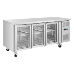Table Réfrigérée Positive Série U 3 Portes Vitrées - 465 Litres - Polar