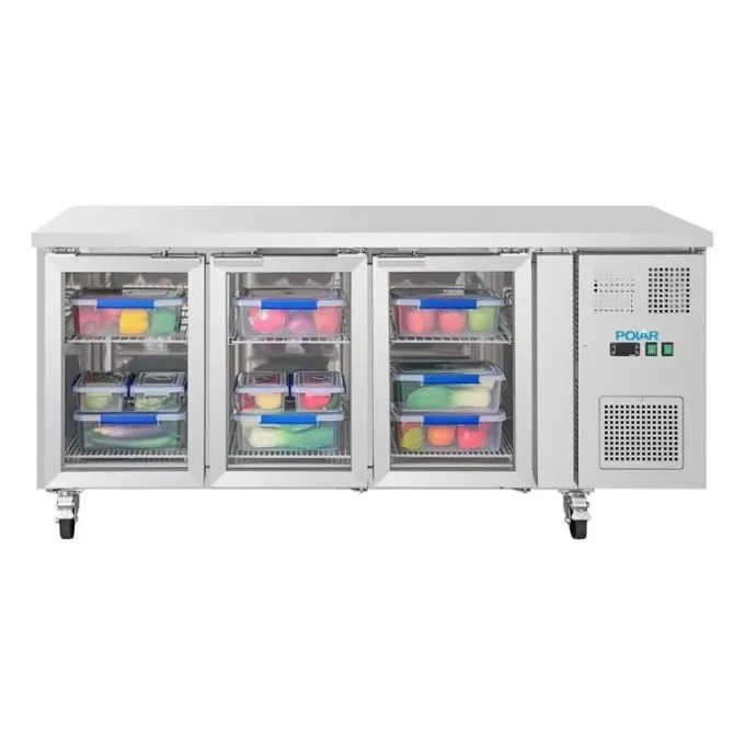Table Réfrigérée Positive Série U 3 Portes Vitrées - 465 Litres - Polar