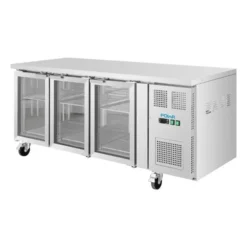 Table Réfrigérée Positive Série U 3 Portes Vitrées - 465 Litres - Polar