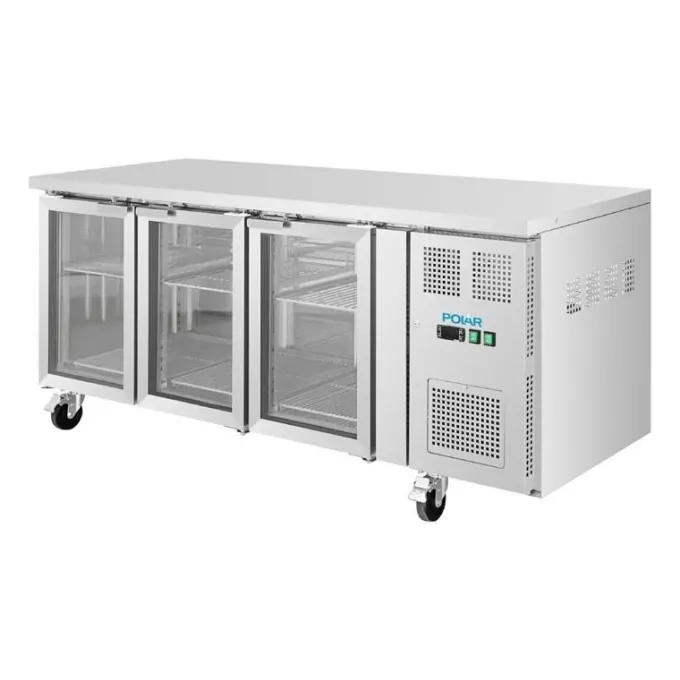 Table Réfrigérée Positive Série U 3 Portes Vitrées - 465 Litres - Polar