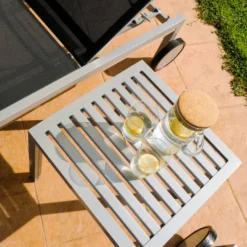 Table Terrasse Auxiliaire CUBIC 50x50 cm Gris - Resol