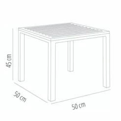 Table Terrasse Auxiliaire CUBIC 50x50 cm Gris - Resol
