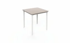 Table Terrasse MARSELLA 70x70 cm Sable avec Pied Blanc - Resol