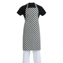 Tablier Bavette Carreaux Noirs et Blancs - Whites Chefs Clothing