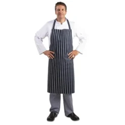Tablier Bavette Rayé Marine et Blanc XL - Whites Chefs Clothing