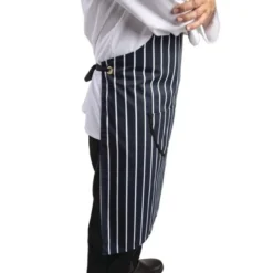Tablier Bavette Rayé Marine et Blanc XL - Whites Chefs Clothing