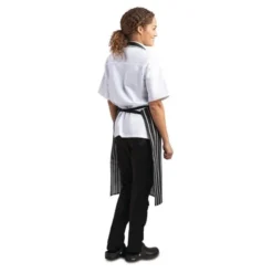 Tablier Bavette Rayé Noir et Blanc - Whites Chefs Clothing