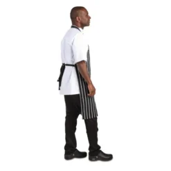 Tablier Bavette Rayé Noir et Blanc - Whites Chefs Clothing