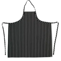 Tablier Bavette Tissé Chef Works Premium Rayures Noires Et Blanches - Chef Works