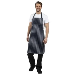 Tablier Bavette Whites Rayé Marine Et Blanc - Whites Chefs Clothing