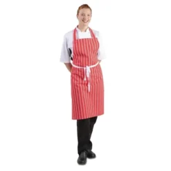 Tablier Bavette Whites Rayé Rouge Et Blanc - Whites Chefs Clothing