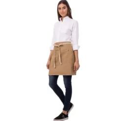 Tablier Serveur Court Chef Works Austin Denim Beige - Chef Works