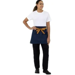 Tablier Serveur Southside Denim Bleu Et Ceinture Ocre - Southside