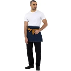 Tablier Serveur Southside Denim Bleu Et Ceinture Ocre - Southside
