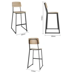 Tabourets Hauts d'Intérieur en Bois Beaufort - Lot de 2 - Bolero