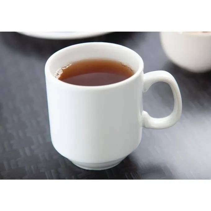 Tasses Empilables Blanches 284ml Lot de 12 Olympia