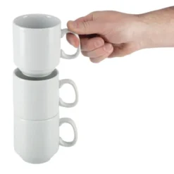Tasses Empilables Blanches 284ml Lot de 12 Olympia