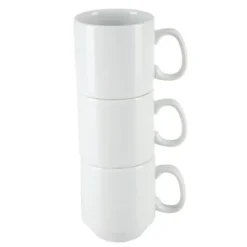 Tasses Empilables Blanches 284ml Lot de 12 Olympia