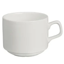 Tasses Empilables Porcelaine Blanche 200 ml - Lot de 6 - Lumina Fine China