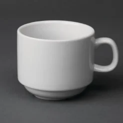 Tasse à Thé Empilable Blanche 200 ml Whiteware Lot de 12 Olympia