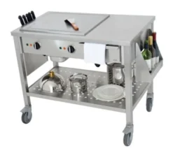 TEPPAN YAKI ELECTRIQUE MOBILE PLAQUE ACIER INOX - 3.3 kW - NAYATI