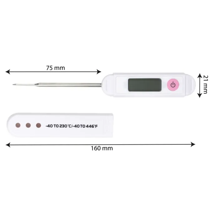 Thermomètre à Sonde en Inox Etanche 80 mm - Gilac