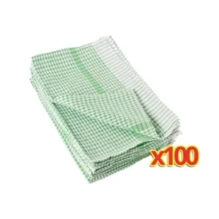 Torchons verts en coton 95% polyester 5% 763 x 508 mm Lot de 100