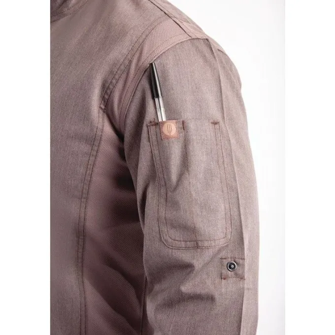 Veste de Cuisine Mixte Légère à Fermeture Eclair Hartford Urban Gris Graphite S - Chef Works