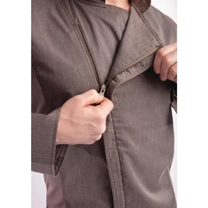 Veste de Cuisine Mixte Légère à Fermeture Eclair Hartford Urban Gris Graphite S - Chef Works