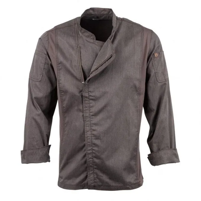 Veste de Cuisine Mixte Légère à Fermeture Eclair Hartford Urban Gris Graphite S - Chef Works