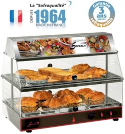 Vitrine chaude avec bloc lumineux - GN 1/1 - 2 niveaux - Sofraca