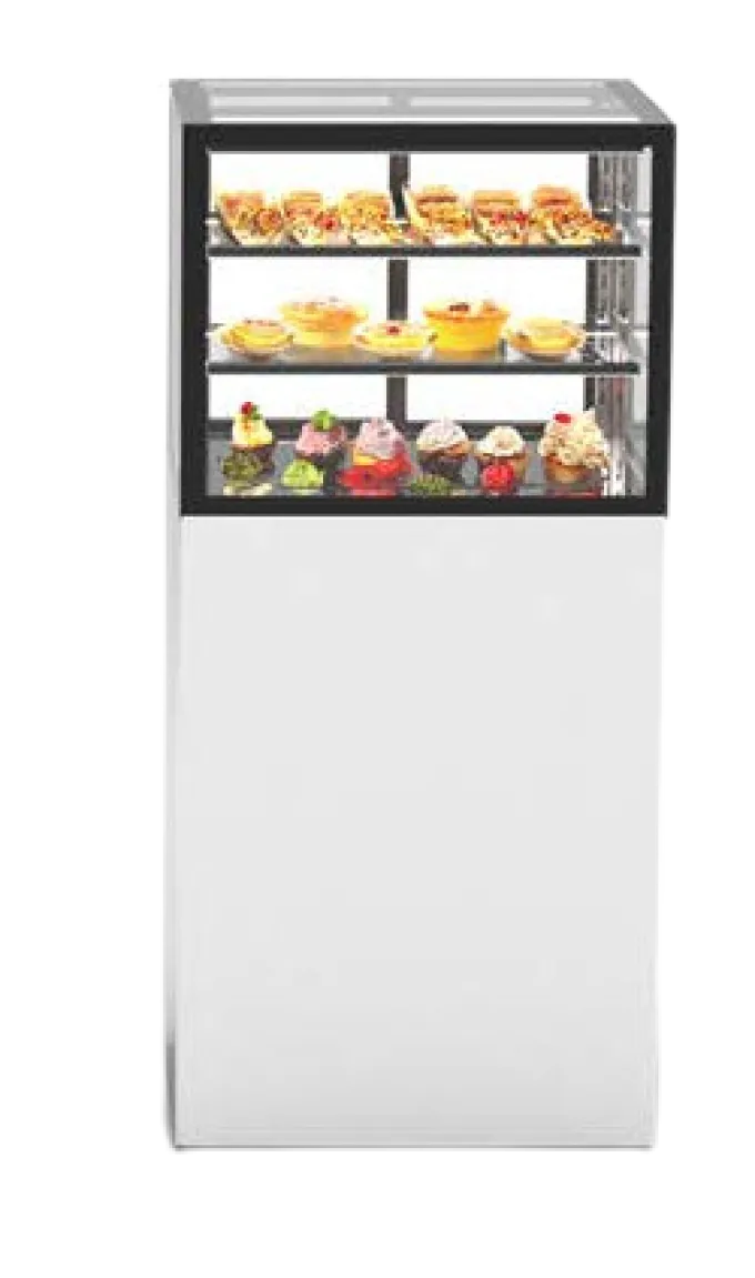 Vitrine Chaude à 4 Faces avec Base 60 Serie Integra - 600 x 600 x 1400 mm et Sans Accès Frontal - Sayl