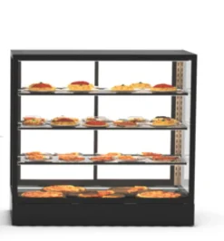 Vitrine Chaude 4 faces Série Sahara Integra base 100 - Accès Arrière - 2 Etagères - Sayl