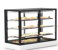 Vitrine Chaude 4 faces Série Sahara Integra base 120 - Accès Arrière - 2 Etagères - Sayl