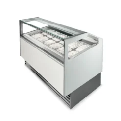 VITRINE CRÈME GLACÉE - FROID VENTILÉ -18/-20°C - 24 BACS DE 5 L - 1588W - Isotech