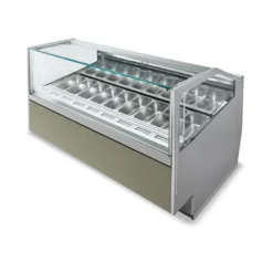 VITRINE CRÈME GLACÉE - FROID VENTILÉ -18/-20°C - 24 BACS DE 5 L - ISOTECH