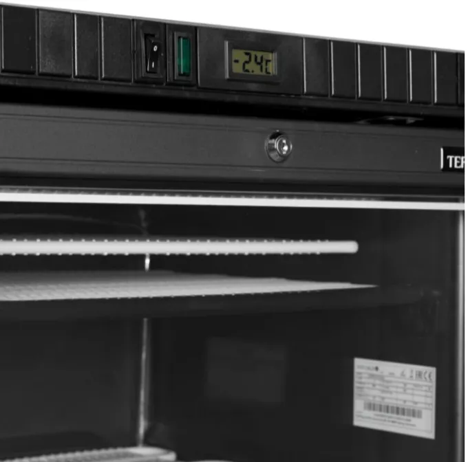 Vitrine froid négatif à porte vitrée chauffée - Couleur Noir - TEFCOLD