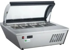 Vitrine à Glace Inox pour 4 Bacs de 5 Litres - 67 L - AFI Collin Lucy