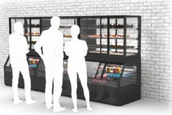 Vitrine Murale Chaude Série Integra Combi - Module Supérieur Versions Froid et Module Inférieur en Version Chaud - 2 Etagères - Sayl