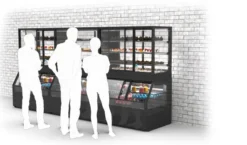 Vitrine Murale Chaude Série Integra Combi - Module Supérieur Version Froid et Module Inférieur en Version Chaud - 3 Etagères - Sayl