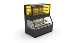 Vitrine Murale Série Integra Combi - Module Supérieur Version Neutre et Module Inférieur en Version Froid - 2 Etagères - Sayl