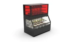 Vitrine Murale Série Integra Combi - Module Supérieur en Version Chaud et Module Inférieur en Version Neutre - 2 Etagères - Sayl