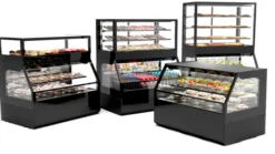Vitrine Murale Série Integra Combi - Module Supérieur en Version Chaud et Module Inférieur en Version Froid - 3 Etagères - Sayl