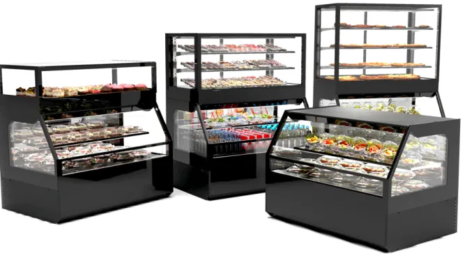 Vitrine Murale Série Integra Combi - Module Supérieur en Version Chaud et Module Inférieur en Version Froid - 3 Etagères - Sayl
