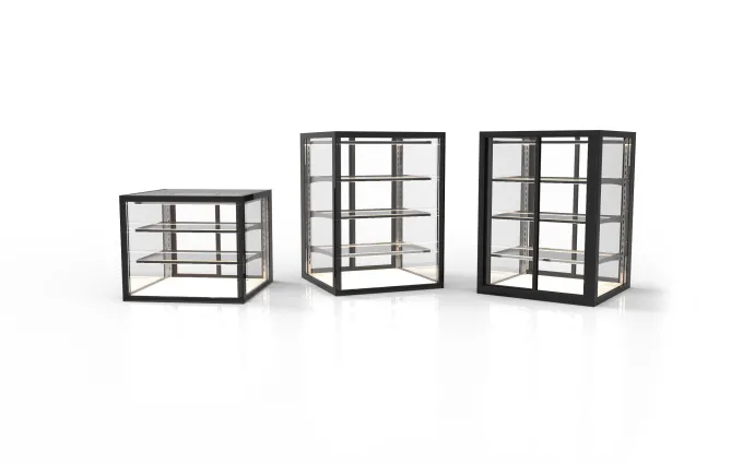 Vitrine Neutre avec Base 60 Integra Série Neutral - 3 Etagères - Accès Arrière - Sayl