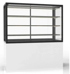 Vitrine Neutre avec Base 120 - 1200 x 600 x 1400 mm et avec Accès Frontal - 3 étagères Réglables - Sayl