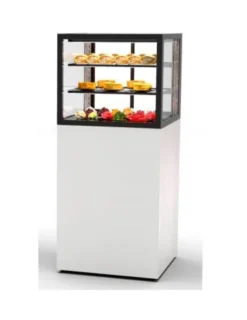 Vitrine Neutre à 4 Faces avec Base 60 Serie Integra - 600 x 600 x 1400 mm et avec Accès Frontal - Sayl