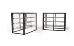 Vitrine Neutre Large Série Integra 3 Niveaux et 2 Portes - 1000x820 mm - SAYL