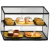 Vitrine Neutre Rectangulaire 2 Etagères en Verre Trempé avec LED - SAYL